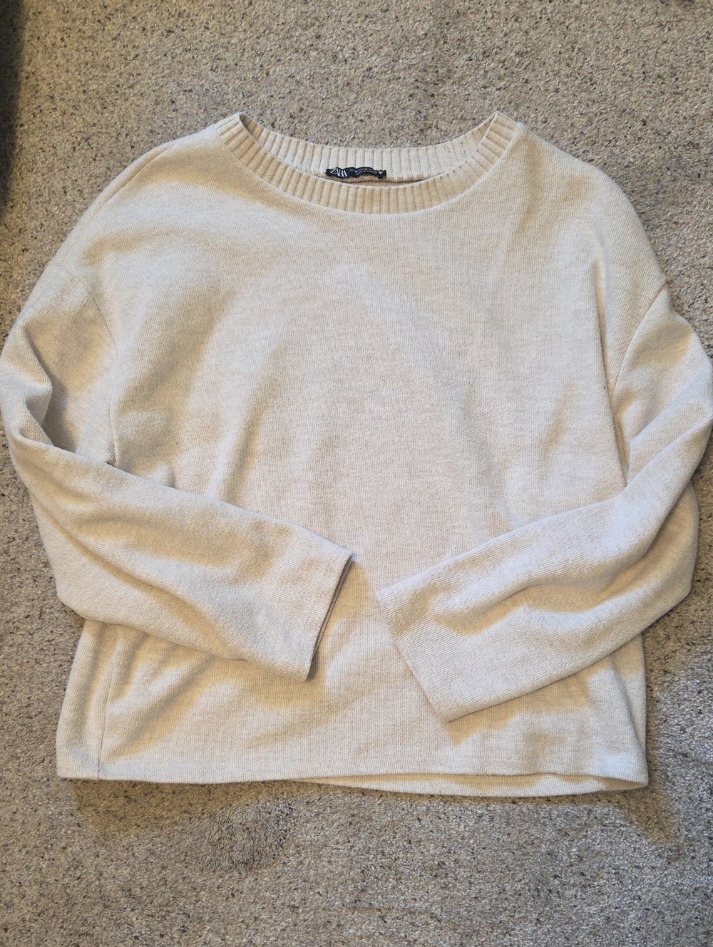 Zara Cream Thick Top Pullover Sz M